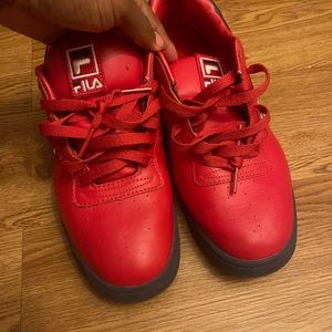 Red Filas, size 11 (price OTB)
